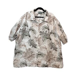 Cubavera Mens 100% Linen Hawaiian Short sleeve Shirt neutral cool color sz 4XLT